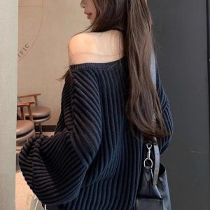 Casual spring lazy tops slim loose strapless smock for women
